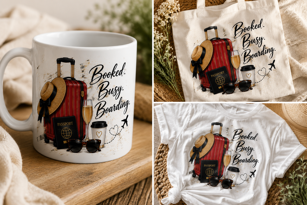 Booked Busy Boarding PNG | Travel Vacation Sublimation Design | Girls Trip PNG | Cruise Travel Digital Download | Travel Lover PNG