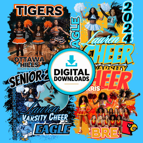 16 editable Canva cheerleading templates bundle for teams seniors and athletes