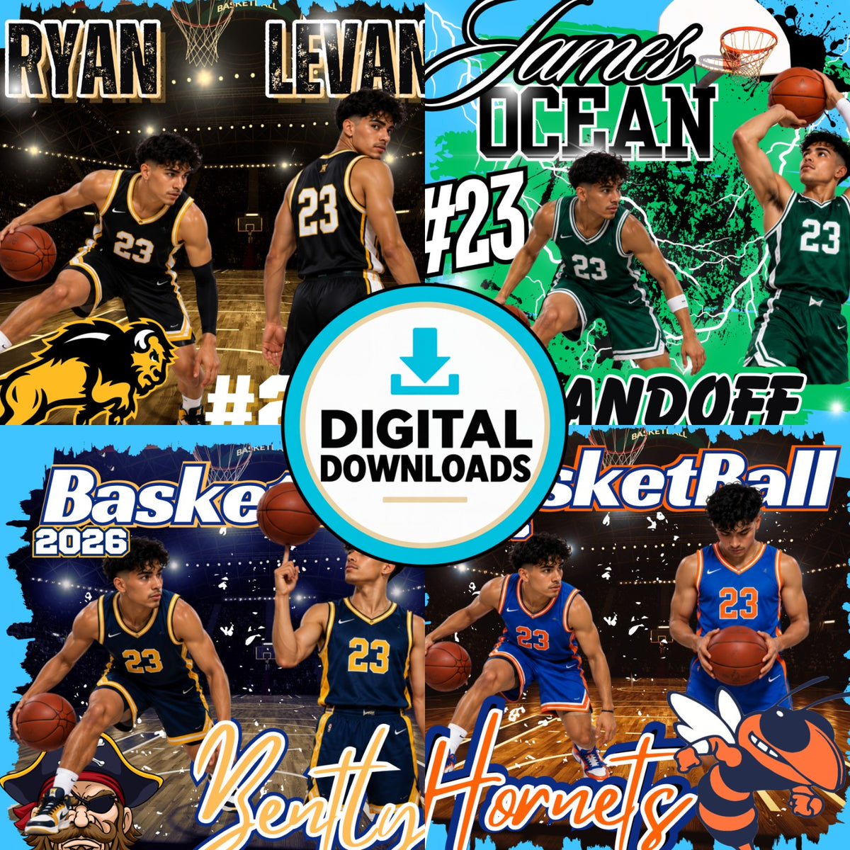 30 editable Canva basketball templates bundle for players teams and seniors