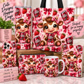 Strawberry cow and bows all-over PNG design