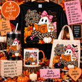 Cozy Spooky Season ghost book lover PNG design
