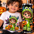 Cute boy monster trick or treat Halloween digital PNG design