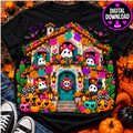 Día de los Muertos Cute Ghost House PNG | Halloween Floral Casa