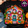 Día de los Muertos Haunted Casa PNG | Cute Ghosts Marigold House
