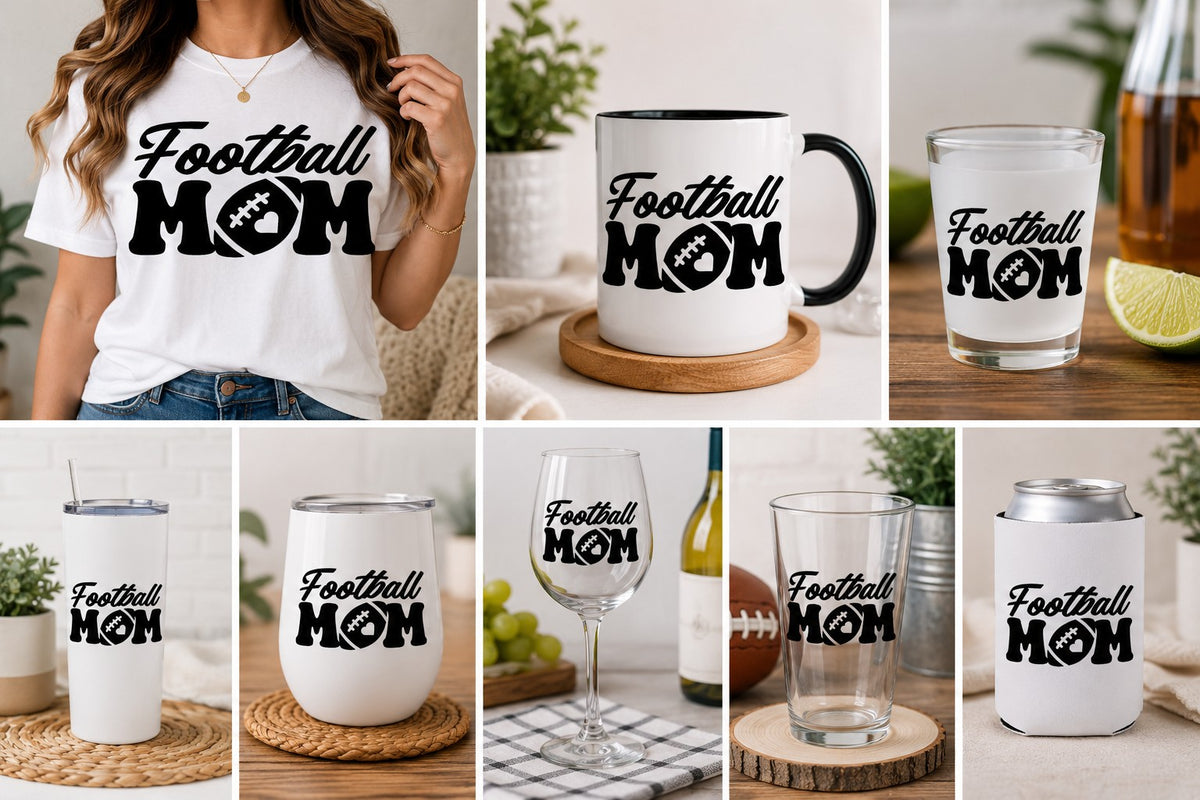 Football Mom PNG digital design mockup