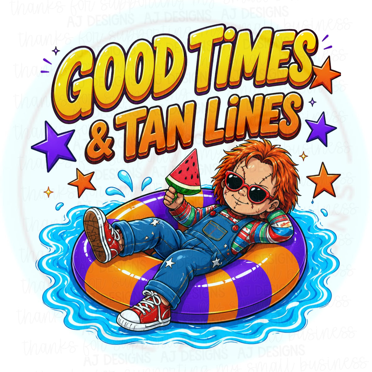 Good Times and Tan Lines summer horror PNG