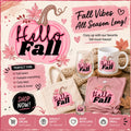 Hello Fall pink pumpkin PNG digital design mockup