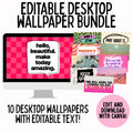 10 Editable Desktop Wallpapers | Canva Templates (Digital Download)