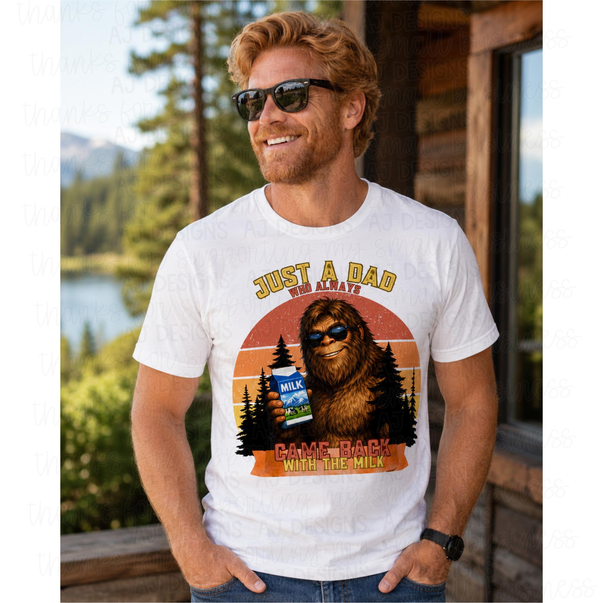 Bigfoot Dad PNG | Funny Sasquatch Milk Design (Digital Download)