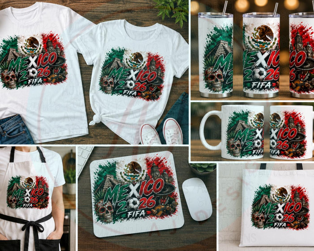 Mexico FIFA 2026 PNG | Soccer Fan Digital Download | Sublimation Design | Instant Download | Printable PNG File