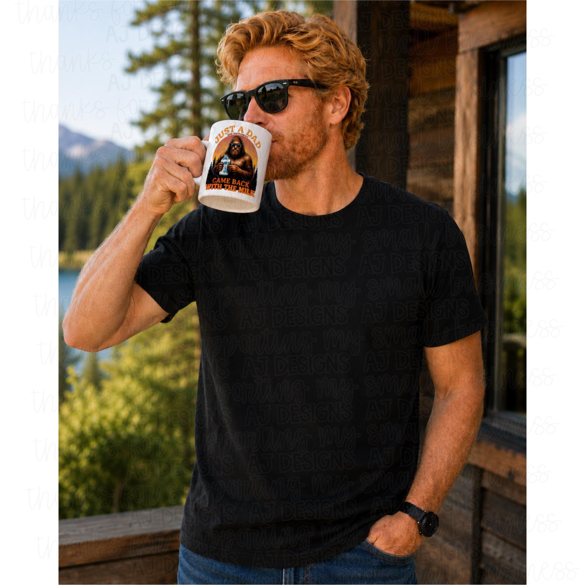 Bigfoot Dad PNG | Funny Sasquatch Milk Design (Digital Download)
