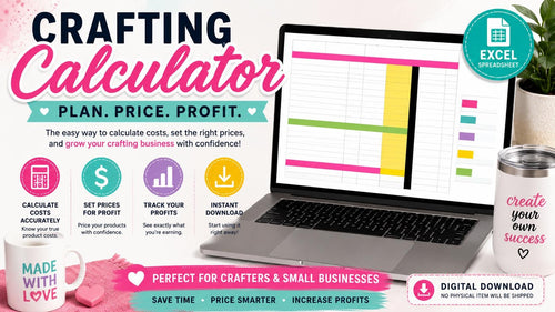 Crafting Calculator for Crafters | Sublimation Pricing Calculator | Small Business Profit Calculator | Crafting Business Tool | Instant