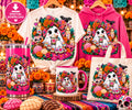 Little Catrina ghost floral Día de los Muertos PNG on shirts tumbler mug and tote bag