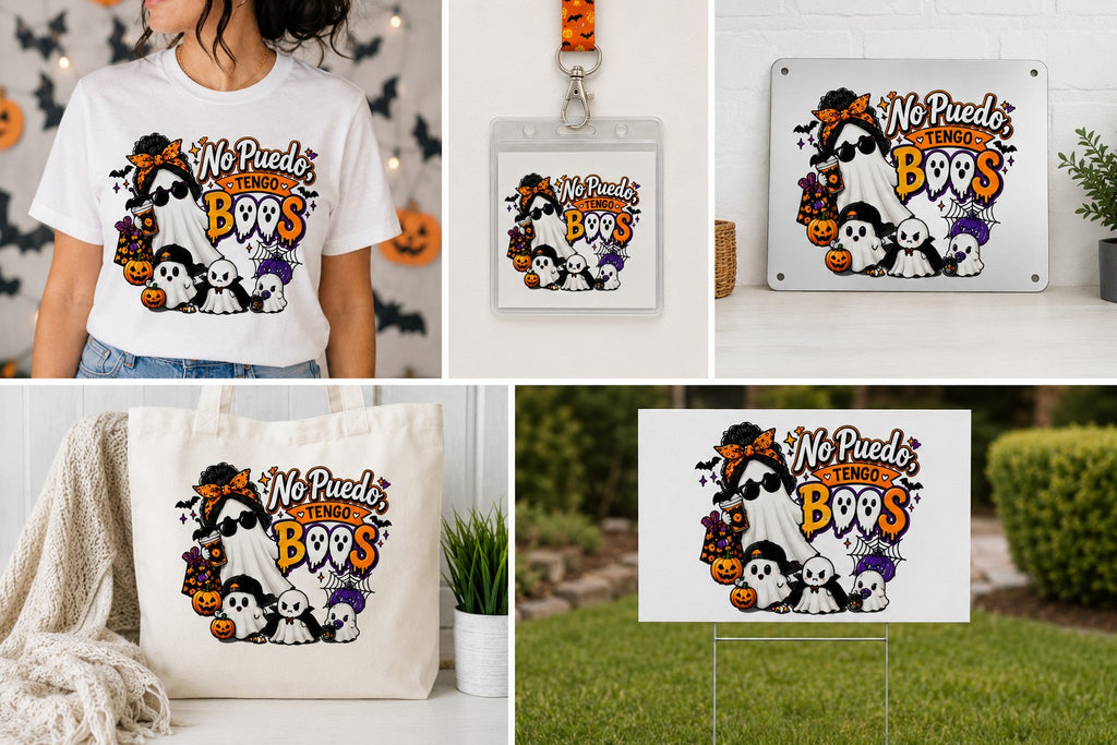 No Puedo Tengo Boos Halloween PNG design mockups