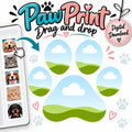 Paw Print drag and drop Canva photo template digital download