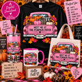 Meet Me at the Pumpkin Patch pink truck with pumpkins PNG design