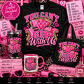 You can't sit with us pink throne PNG design with crown and fashion accessories