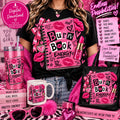 Burn book energy pink notebook PNG design with lipstick kisses and bows