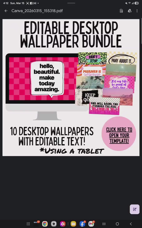 10 Editable Desktop Wallpapers | Canva Templates (Digital Download)