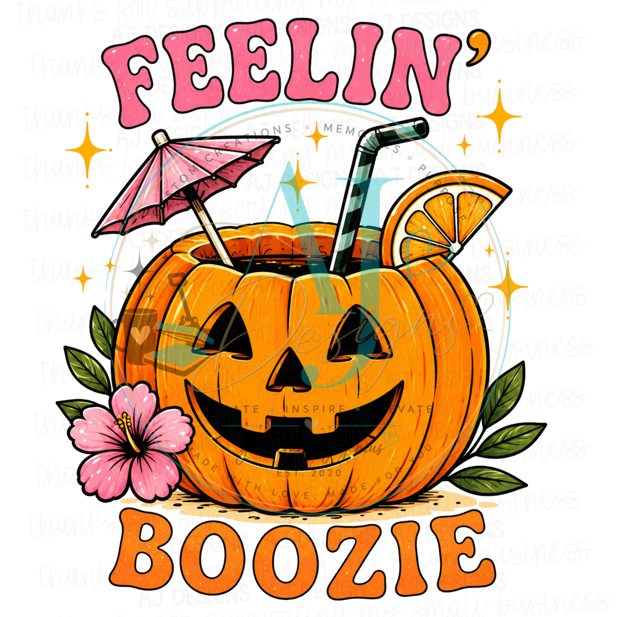 Feelin' Boozie PNG | Summerween Pumpkin Cocktail