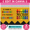 Editable Teacher Tumbler Template | Canva Tumbler Wrap | Personalized Teacher Gift | Instant Download