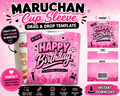 Instant Lunch Cup Sleeve Template | Drag & Drop Ramen Noodle Party Favor Template | Editable Birthday Cup Cover | Digital Download