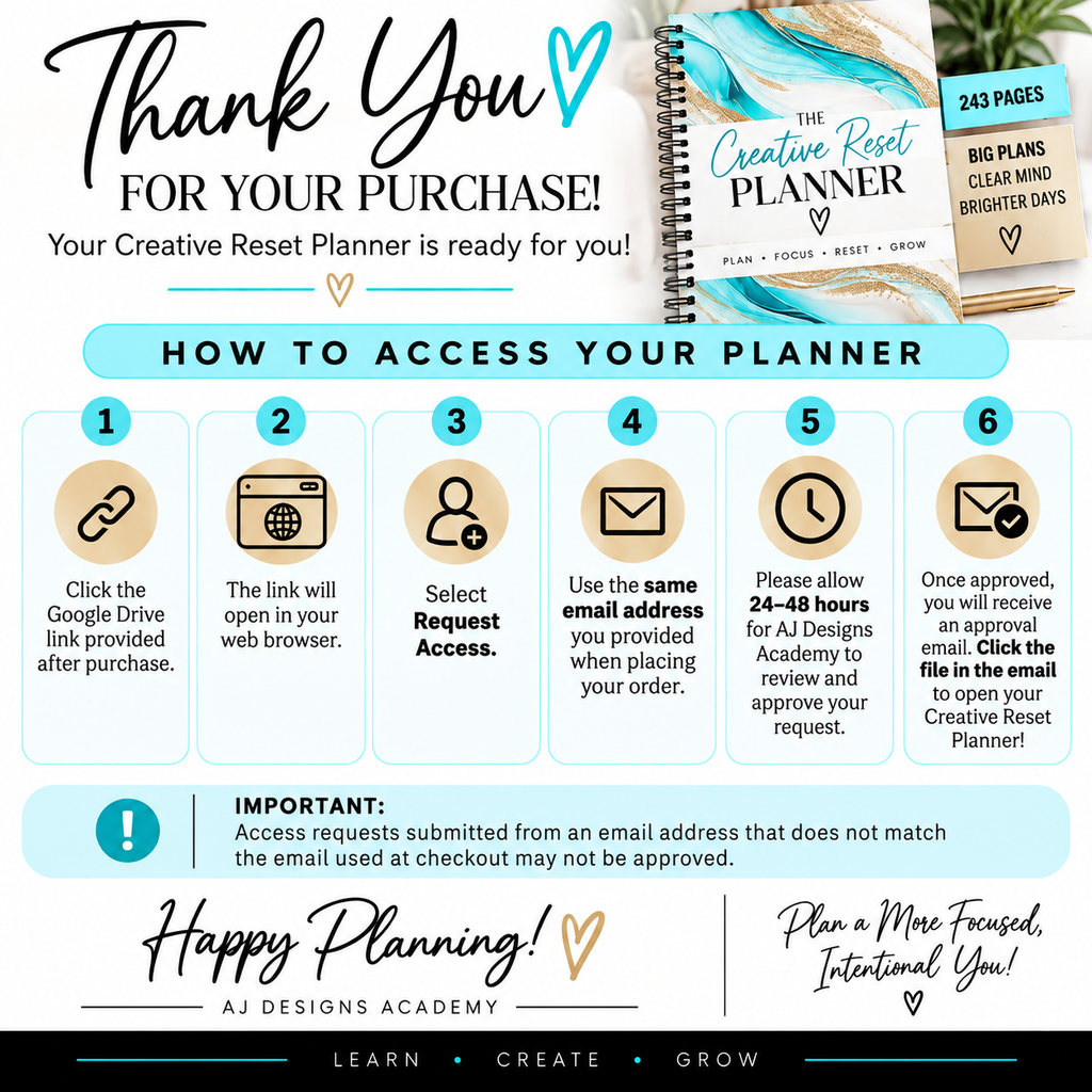 The Creative Reset Planner | 243-Page Digital Planner