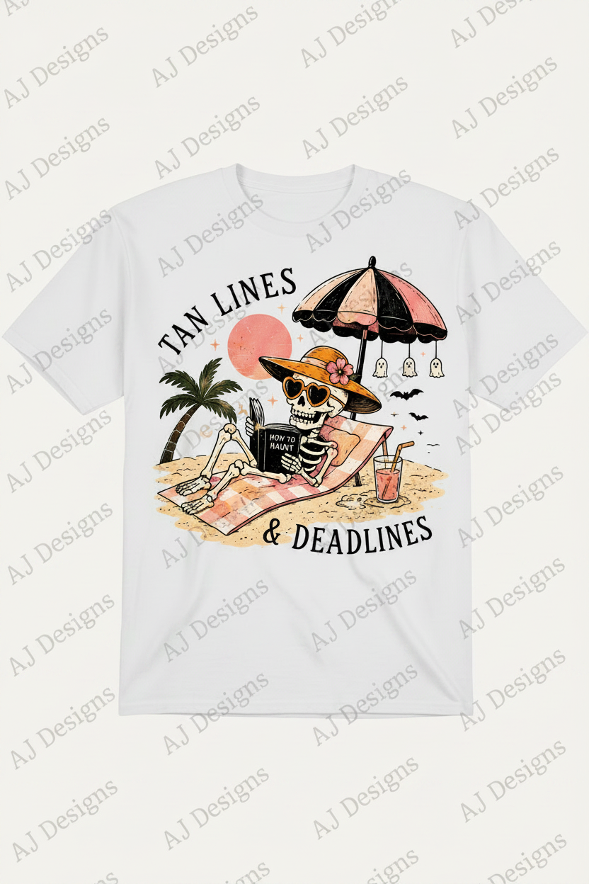 Summerween PNG | Tan Lines Spooky Summer Sublimation Design