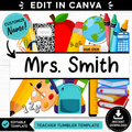 Editable Teacher Tumbler Template | Canva Tumbler Wrap | Personalized Teacher Gift | Instant Download