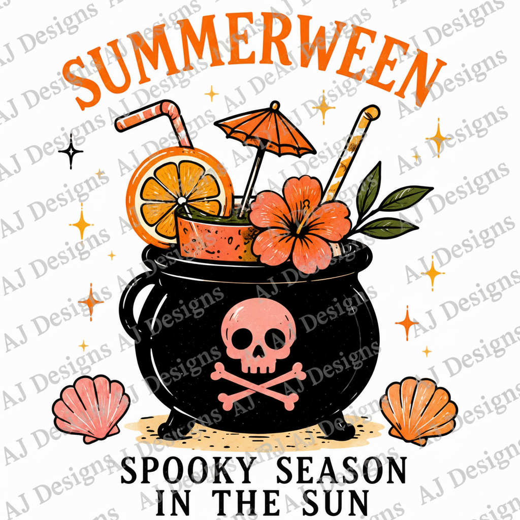 Summerween PNG | Spooky Season Summer Sublimation Design