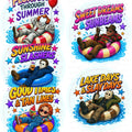 Five summer horror slasher PNG designs bundle