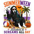 Summerween sunshine and screams all day horror mask PNG