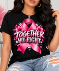 Together We Fight breast cancer awareness shirt design mockup