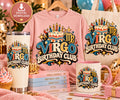 Virgo Birthday Club zodiac PNG design with birthday cake and candles