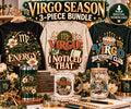 Virgo Season three-piece PNG bundle with Virgo Energy, I Noticed That, and Virgo Birthday Club designs